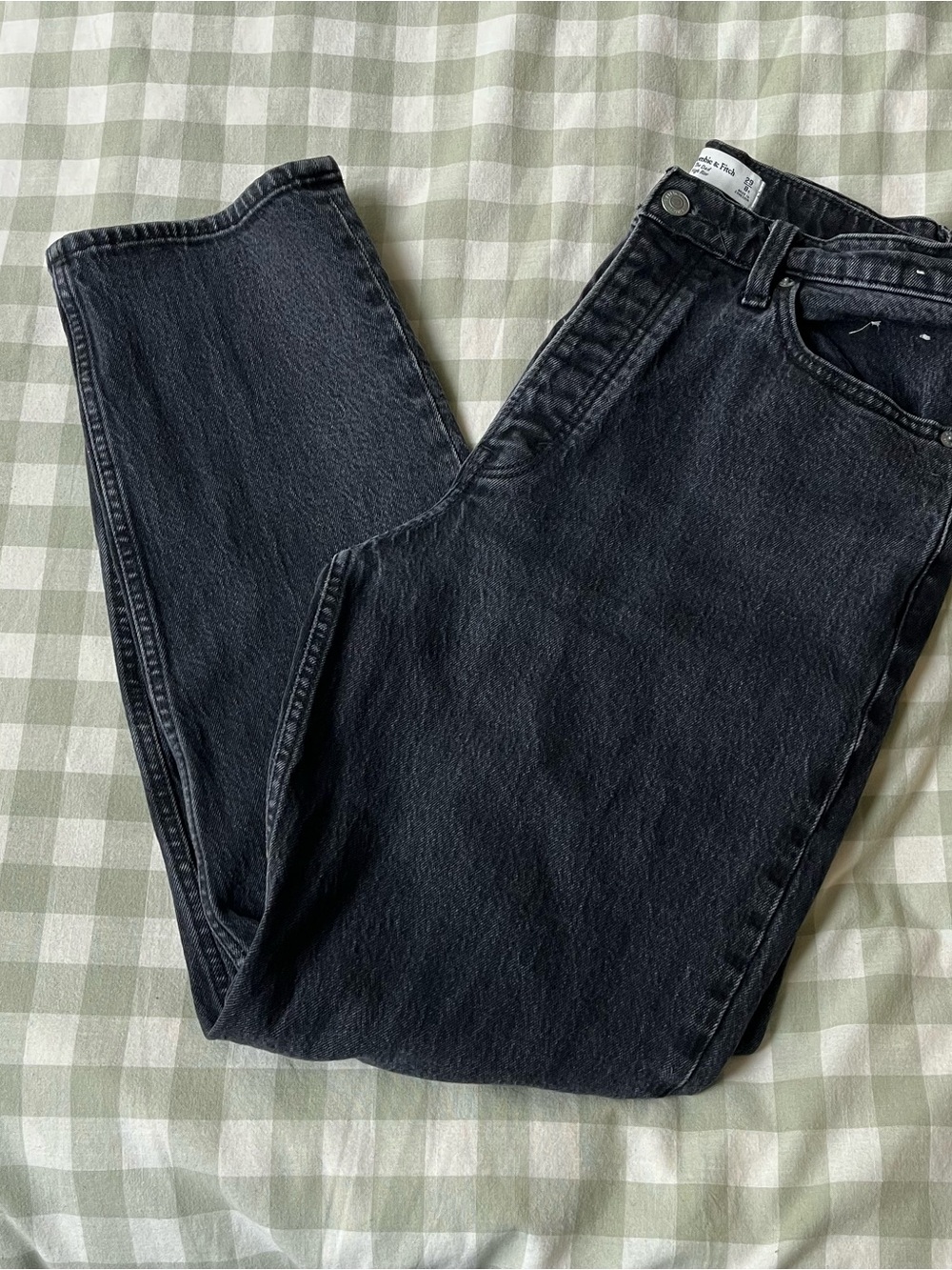 Abercrombie & Fitch Faded Black The Dad High Rise Jeans